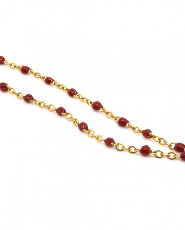 Kalidoscopio Rosary Necklace Burgundy-Gold