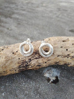 Swirl Silver Stud Earrings - Handmade