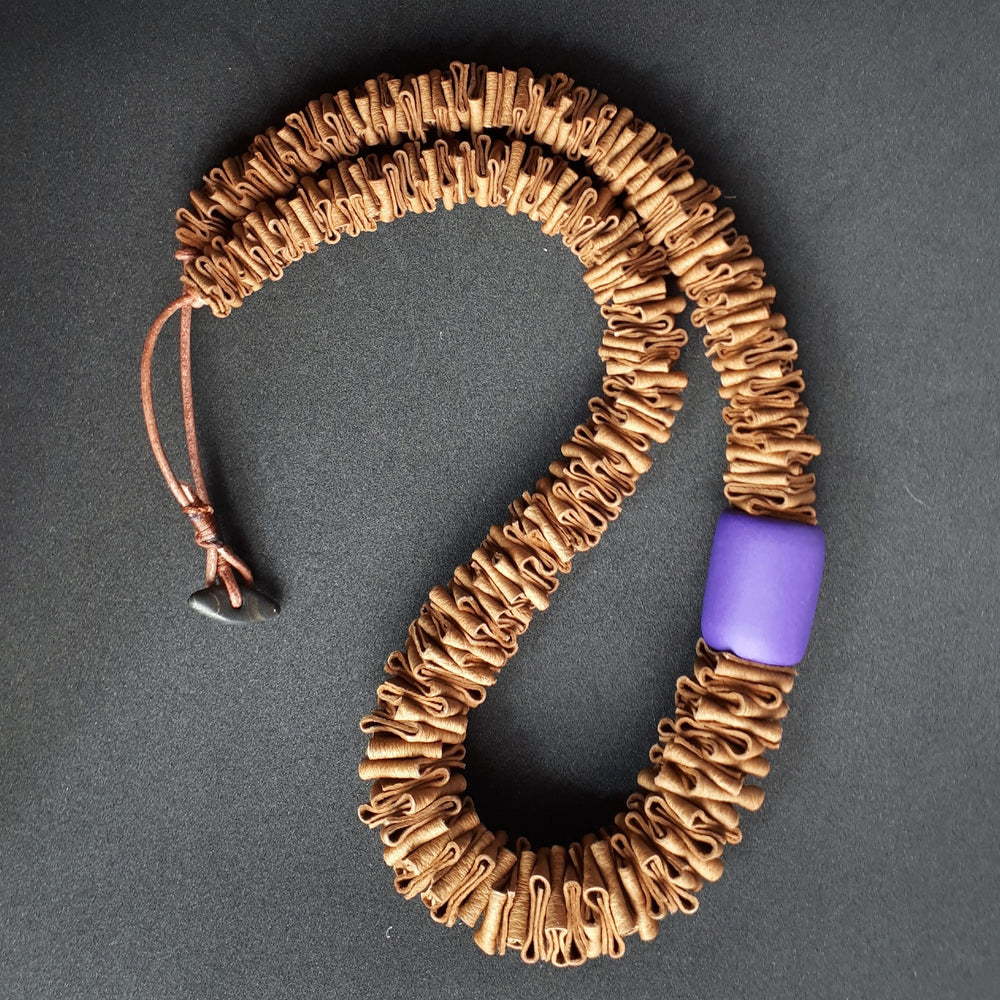 Greek Nature Leather Necklace - Brown - Handmade