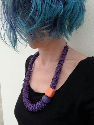 Greek Nature Leather Necklace - Iris Purple - Handmade