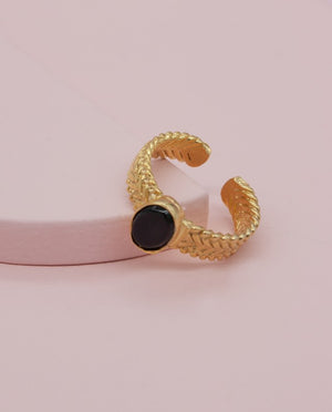 
                
                    Load image into Gallery viewer, Ami Stone Ring - Black Onyx
                
            