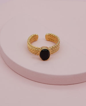 
                
                    Load image into Gallery viewer, Ami Stone Ring - Black Onyx
                
            