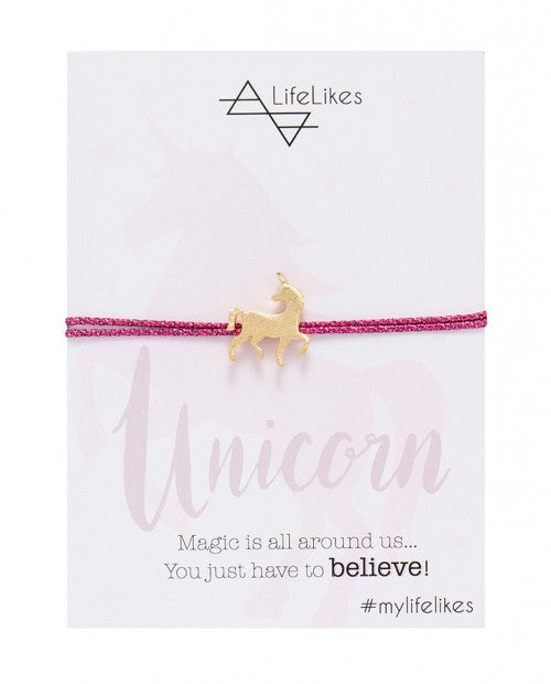 
                
                    Load image into Gallery viewer, Unicorn Charm Bracelet Fuchsia
                
            