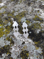 Geometric Triangle Sterling Silver Earrings - Handmade