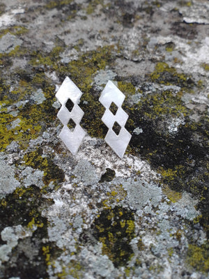 Geometric Triangle Sterling Silver Earrings - Handmade