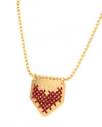Heart Canvas Necklace - Burgundy