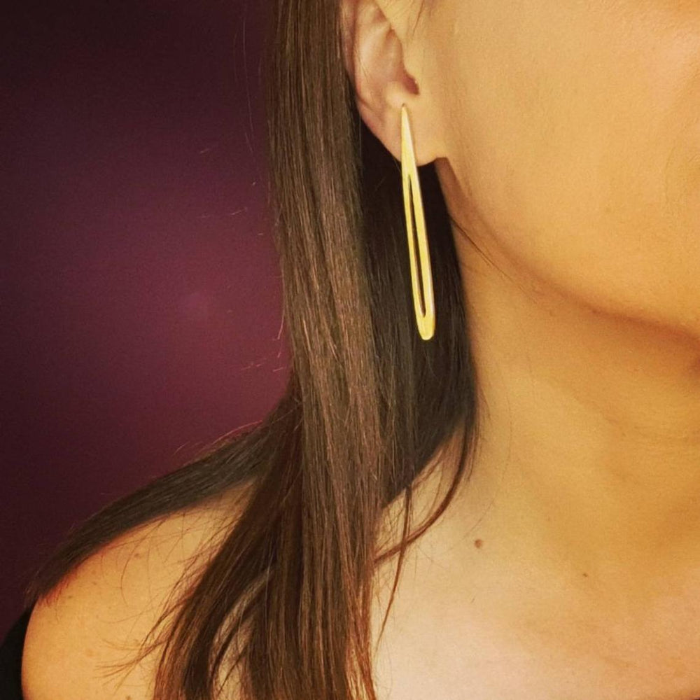 Long Drops  - Handmade - 22K Gold Plated Statement Earrings