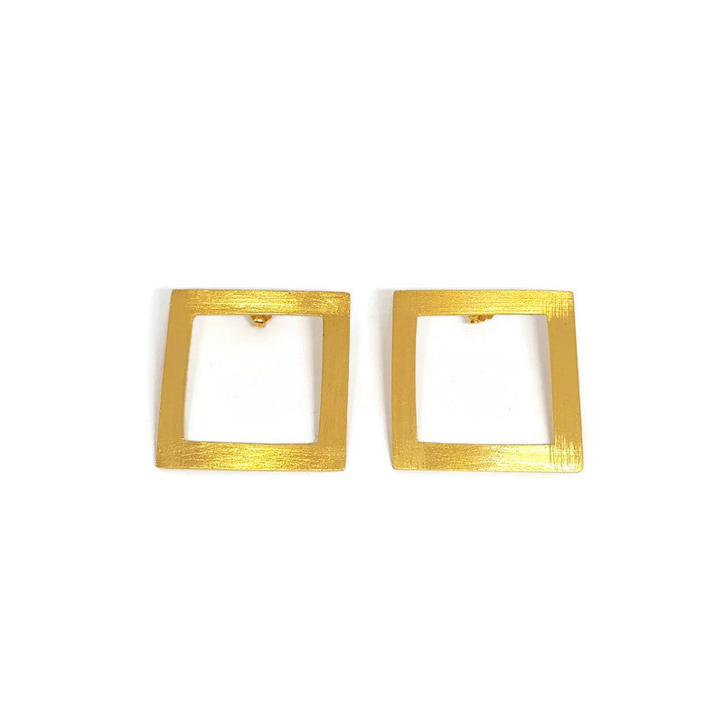 
                
                    Load image into Gallery viewer, Square Beauty - Handmade - 22K Gold Plated Statement Earrings
                
            