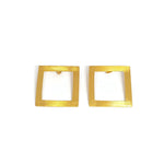 Square Beauty - Handmade - 22K Gold Plated Statement Earrings