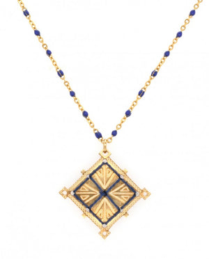 Kalidoscopio Rosary Necklace Blue-Gold