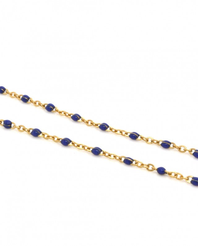 Kalidoscopio Rosary Necklace Blue-Gold