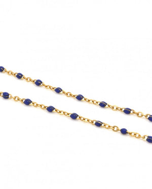 Kalidoscopio Rosary Necklace Blue-Gold