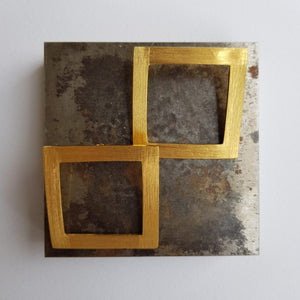 Square Beauty - Handmade - 22K Gold Plated Statement Earrings