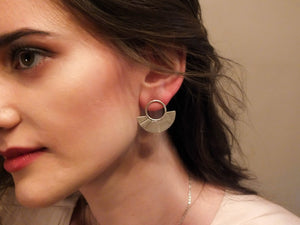 
                
                    Load image into Gallery viewer, Ecliptic Silver Stud Earrings - Handmade
                
            