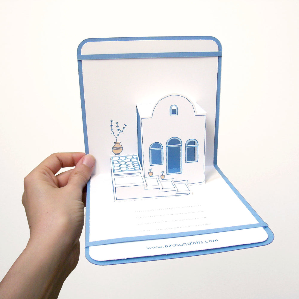 
                
                    Load image into Gallery viewer, Santorini Pop-Up (Kirigami) Card
                
            